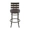 Armen Living Natya Swivel Counter or Bar Stool in Mocha Finish with Brown Faux Leather 840254333673 - alternate 4